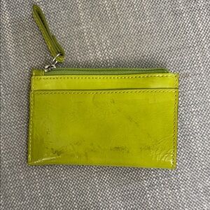 Coach Vibrant Green Patent Leather Wristlet
